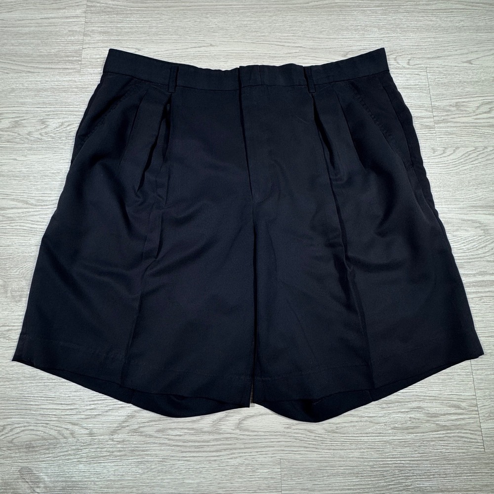 Boast USA‎ Men's 38 Pleated Dress Shorts Navy Blue Preppy Casual Professional